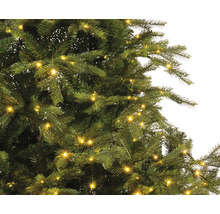Gros plan d'un arbre de Noël avec des lumières