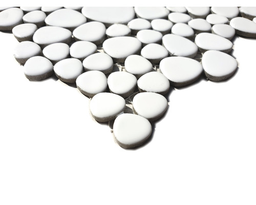 Weisse Kiesel Mosaikfliese