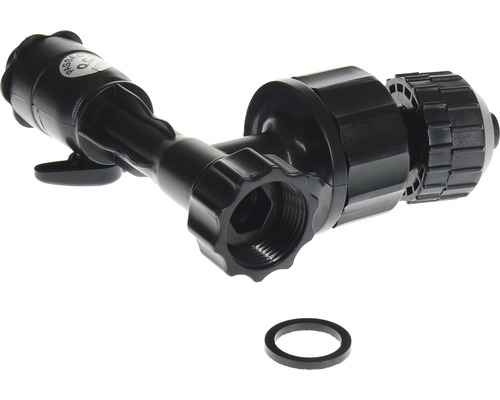 Raccord de robinet en plastique noir avec bague d''étanchéité