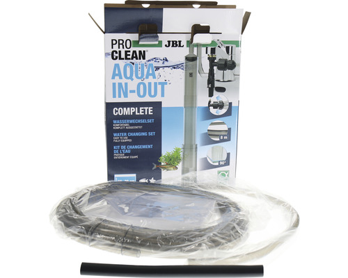 JBL Aqua In-Out Complete Set de changement d''eau dans une boîte ouverte avec un tuyau