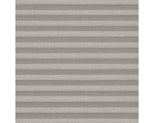 Nahaufnahme einer grauen Plissee-Jalousie mit horizontalen Falten