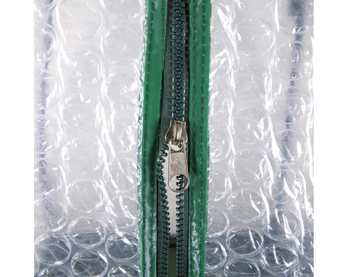 Gros plan d''une bâche de serre avec fermeture éclair