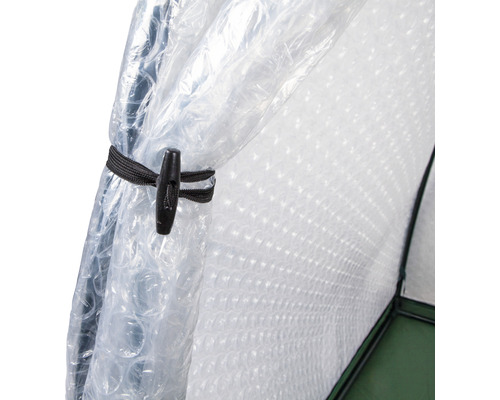 Gros plan d''une bâche de serre avec fermeture à bascule