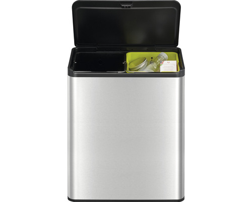 Mülleimer aus Edelstahl mit Fächern für die Mülltrennung