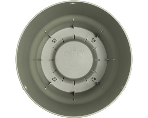 Innenansicht eines runden Pflanzgefäßes mit Elho Logo