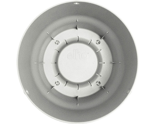 Logo Elho sur pot de fleurs rond
