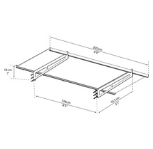 Schéma technique d''une étagère avec dimensions