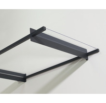 Vordach mit Stahlrahmen und Glas