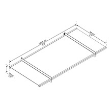Technische Zeichnung eines Bettgestells mit den Maßen 205,5 cm Länge, 94 cm Breite und 14 cm Höhe