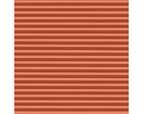 Nahaufnahme einer ziegelroten Plisseejalousie zur Fensterdekoration und zum Sonnenschutz