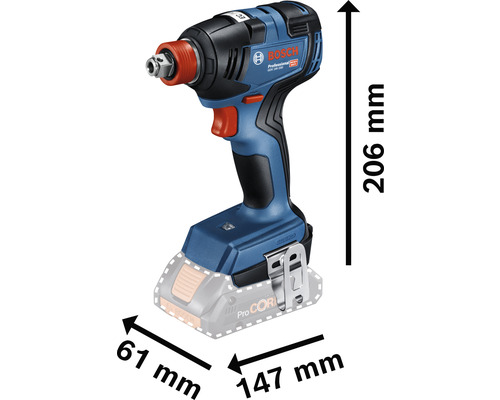Visseuse à percussion sans fil Bosch Professional avec dimensions