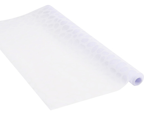 Eine Rolle transparenter Möbelfolie mit Muster.