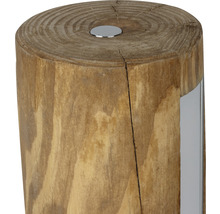 Tronc d''arbre en bois avec insert en métal