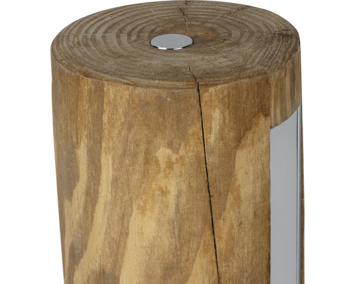 Tronc d''arbre en bois avec insert en métal