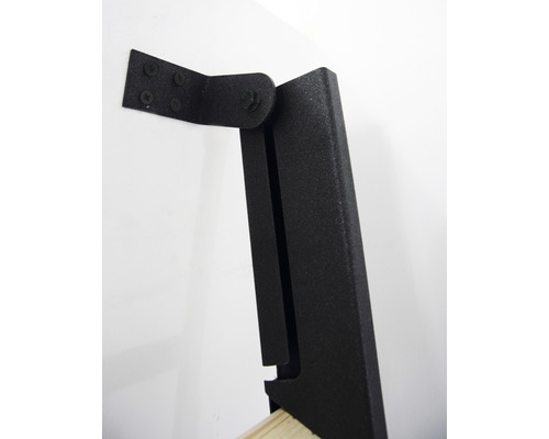 Vue détaillée d''une console rabattable pour étagères murales.