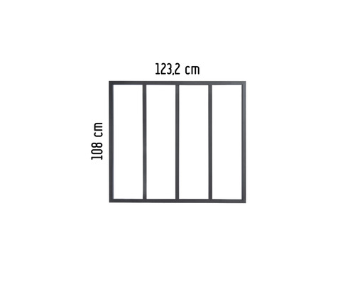 Gartenzaun-Element mit den Maßen 123,2 cm mal 108 cm