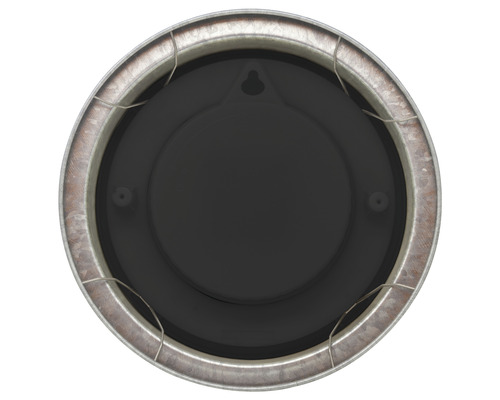 Horloge murale ronde avec cadre en métal et suspension