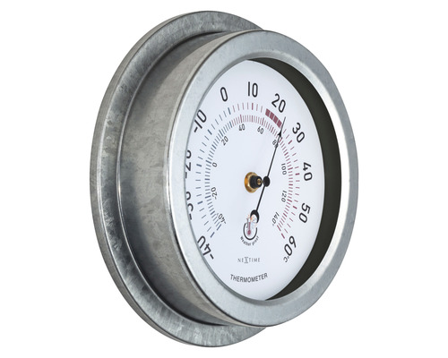 Thermomètre Nextime résistant aux intempéries avec échelle de température en Celsius et Fahrenheit