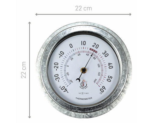 Thermomètre résistant aux intempéries d''un diamètre de 22 centimètres