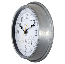 Horloge murale extérieure avec station météo tulipe Ø 40 x 5 cm