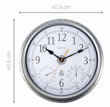 Horloge murale extérieure avec station météo tulipe Ø 40 x 5 cm