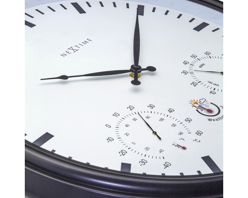 Nextime Wanduhr mit Thermometer und Hygrometer