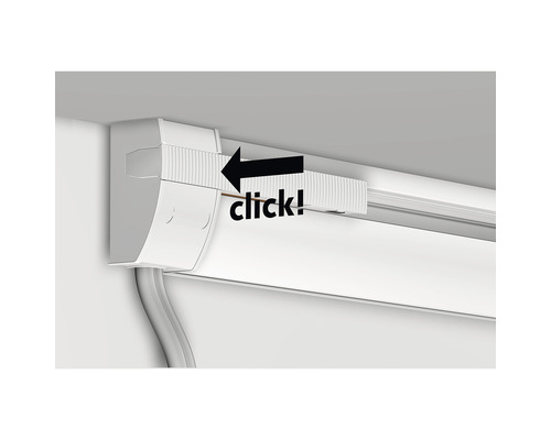 Fixation d''un store avec mécanisme à clic