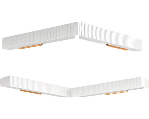 Plafonnier d''angle avec détail en bois