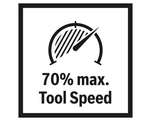 Werkzeuggeschwindigkeit maximal 70 Prozent