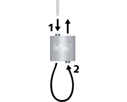 Anleitung zur Verwendung eines Bildaufhängesystems mit Arti Teq Logo