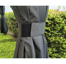 Rideau de tonnelle gris avec fermeture velcro