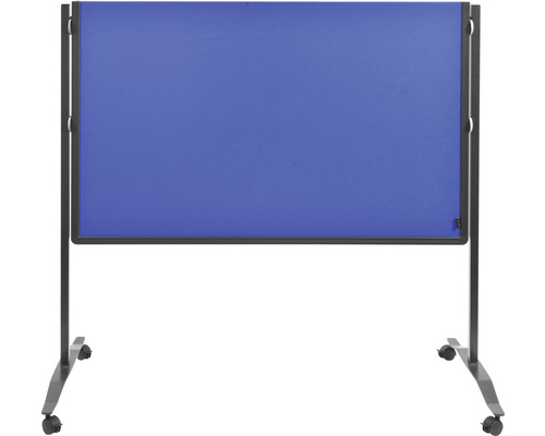 Tableau d''affichage mobile bleu avec cadre métallique pour bureaux