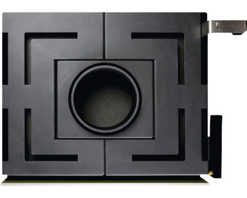 Porte de poêle à bois avec motif géométrique