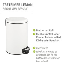 Wenko Treteimer Leman Easy Close 12 l weiß matt