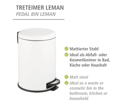 Treteimer aus Stahl für Bad, Küche oder Haushalt