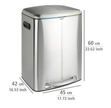 Wenko Treteimer Easy Close Anzahl Fächer 2 2x 20 Liter hellgrau