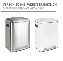 Wenko Treteimer Easy Close Anzahl Fächer 2 2x 20 Liter hellgrau