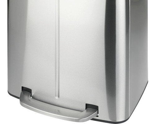 Vue détaillée d''une poubelle à pédale en acier inoxydable avec pédale