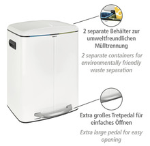 Wenko Treteimer Easy Close Anzahl Fächer 2 2x 20 Liter weiß matt