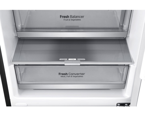 Kühlschrankinnenraum mit Fresh Balancer und Fresh Converter Fächern