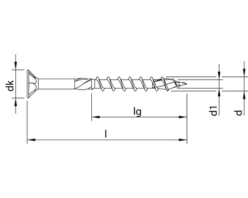 Dessin d''une vis avec indications de dimensions pour le diamètre et la longueur.
