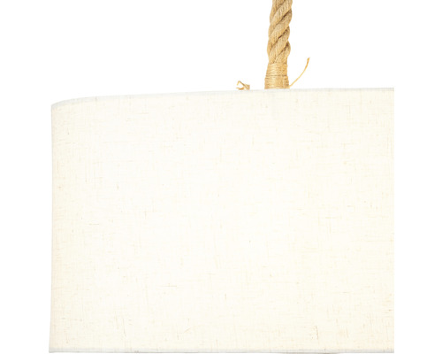 Suspension avec abat-jour en tissu et suspension en corde