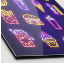 Glasbild Neon Food 20x20 cm