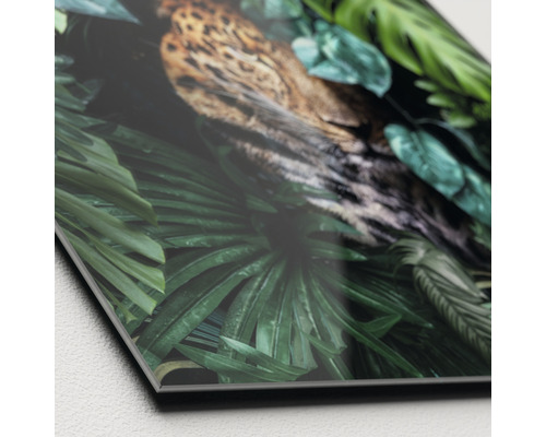 Panneau décoratif en verre avec motif jungle et léopard