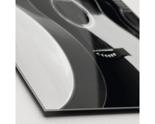 Image en verre acrylique avec motif de guitare