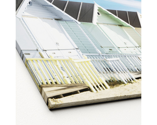 Impression sur toile avec motif de cabanes de plage