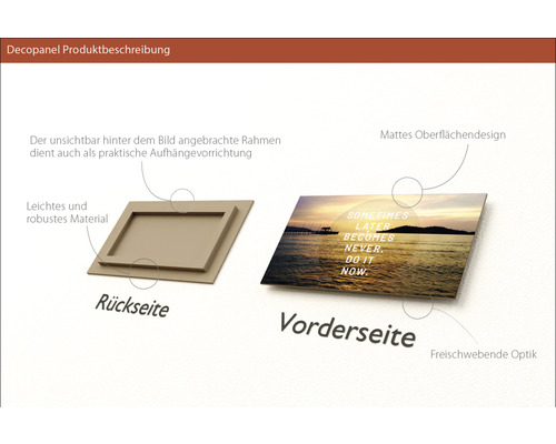 Decopanel Produktbeschreibung mit Vorder- und Rückseite