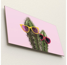 Dekoratives Wandbild mit Kaktusmotiv und Sonnenbrillen