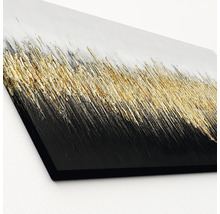 Tableau abstrait en or, noir et blanc comme décoration murale