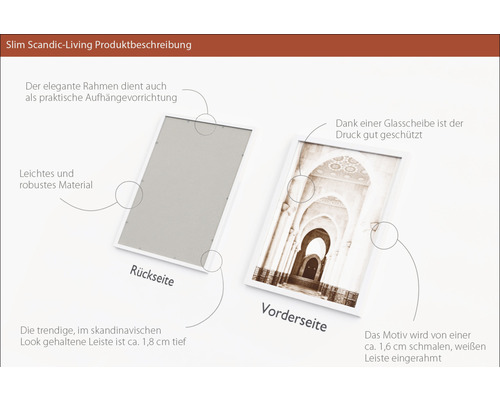 Produktbeschreibung Slim Scandic-Living: Vorder- und Rückseite eines Bilderrahmens
